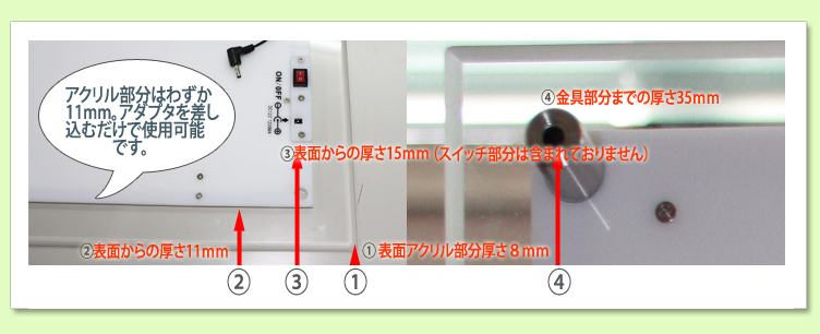 LEDライトパネル アクリルフレーム 操作