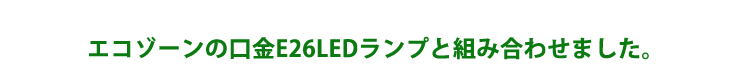 エコゾーンの口金E26LEDランプと組み合わせました。