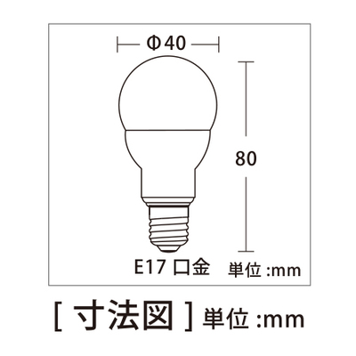 口金E17広角ミニクリプトン型LED電球